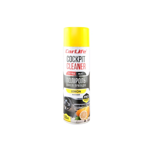 Автополіроль CarLife Cockpit Cleaner EXTRA MAT Лимон 500мл (CF521) - зображення 1