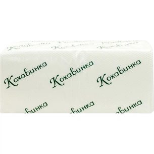 Паперові рушники Кохавинка V-складання Білі 2 шари 160 листів (4820032450194) зображення 1