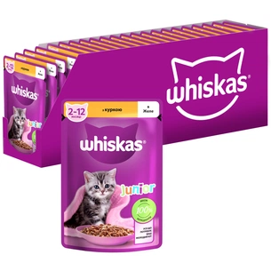 Вологий корм для кішок Whiskas Kitten Курка в желе 85 г (5900951302152/5900951302138) зображення 1
