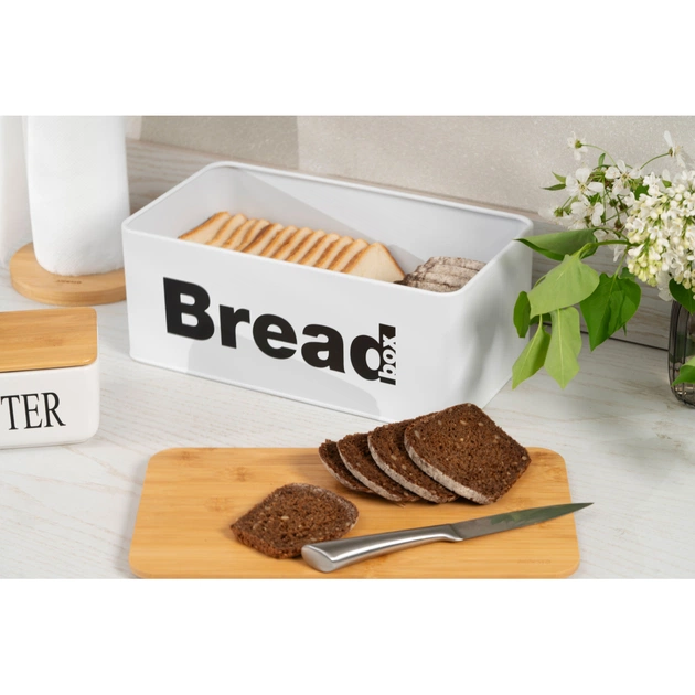 Хлібниця Ardesto Midori 33х18х13см, метал, бамбук, білий (AR0912WB) - picture 3