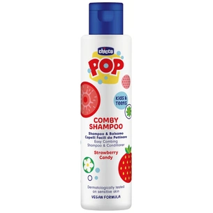 Детский шампунь Chicco Pop Strawberry Candy 2 в 1 від 6 років, 250 мл (12372.00) изображение 1