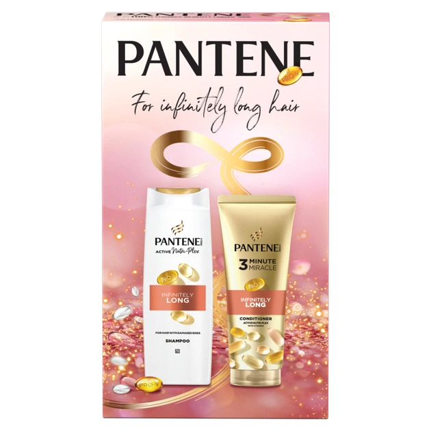 Набір косметики Pantene Pro-V Infinitely Long Шампунь 400 мл + Бальзам-ополіскувач 220 мл (8700216614870) - picture 2
