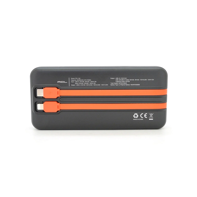 Батарея універсальна ACL 20000mAh, 22.5W, Type-C, Lighting, Black (PW-140B) - зображення 3