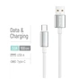 Дата кабель USB 2.0 AM to USB-C 1.0m 3A zinc alloy braided white ColorWay (CW-CBUC098-WT) - зменшене зображення 4