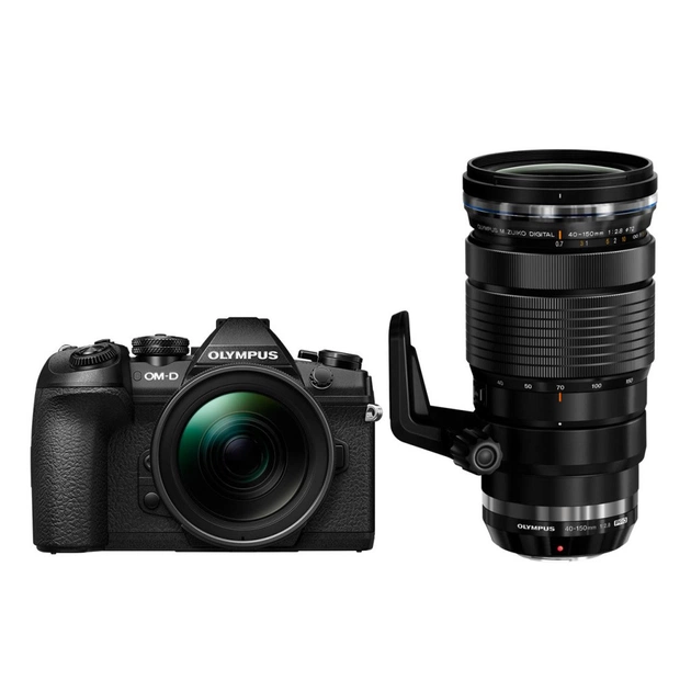 Цифровий фотоапарат Olympus E-M1 mark II Double Zoom PRO 12-40 + 40-150 Kit B/B/B (V207061BE010) - изображение 1