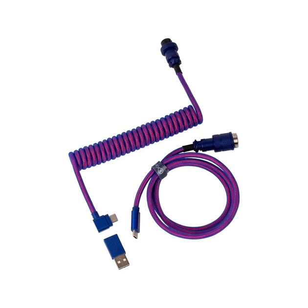 Дата кабель USB 2.0 AM to USB-C 1.08m Premium Coiled Aviator Angled purple Keychron (CAB3_KEYCHRON) - изображение 1