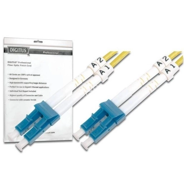 Оптичний патчкорд Digitus LC/UPC-LC/UPC, 9/125, OS2 (Singlemode), Duplex, 1m (DK-2933-01) - зображення 1