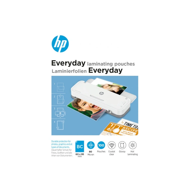 Плівка для ламінування HP Everyday Laminating Pouches, Business Card Size, 80 Mic, 60 x 95, 100 pcs (9157) (838143) - picture 1
