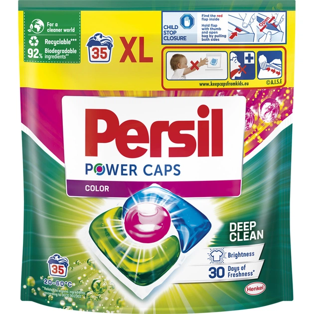 Капсулы для стирки Persil Power Caps Color Deep Clean 35 шт. (9000101801958) - изображение 1