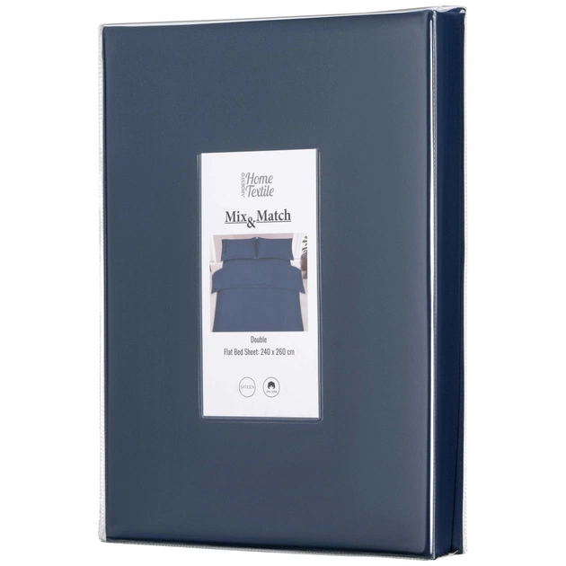 Простирадло Ardesto Mix&Match 100% бавовна, сатин синій 180х240 см (ART1824FSN) - зображення 3