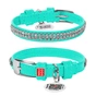 Нашийник для тварин WAUDOG Glamour з QR-паспортом "Стрази" XS Ш 9 мм Д 19-25 см ментоловий (330713) - зменшене зображення 4