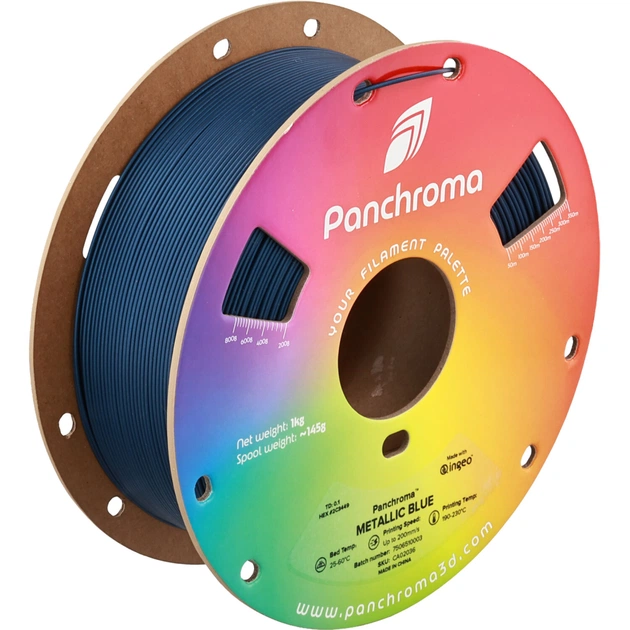 Пластик для 3D-принтера Polymaker PLA PANCHROMA METALLIC 1,75mm 1kg BLUE (CA02036) - зображення 1