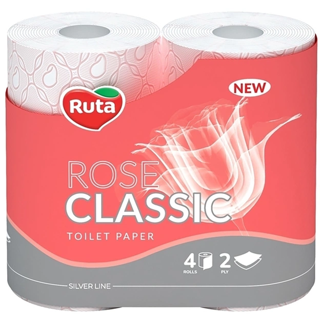 Туалетная бумага Ruta Classic Розовая 2 слоя 4 рулона (4820202894131) - изображение 1