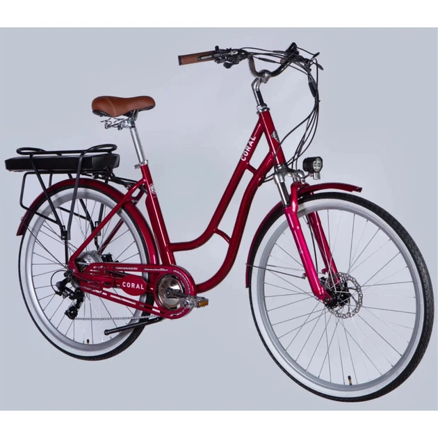 Електровелосипед Dorozhnik 28" eCORAL DD FR рама-19" 48B 13А*г 500Вт 2026 рубіновий (ELB-D-28-117) - picture 2