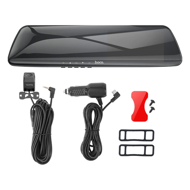 Відеореєстратор HOCO DV4 4.5-inch rearview mirror driving recorder dual-channel Black (6942007616782) - picture 5