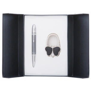 Ручка кулькова Langres набір ручка + гачок для сумки Lightness Чорний (LS.122030-01) зображення 1