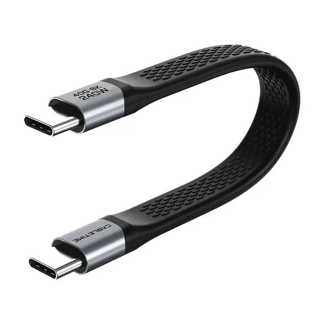 Кабель Cabletime USB Type-C - USB Type-C (M/M) PD 240W, 0.15 м, Black (CU45B) - изображение 1
