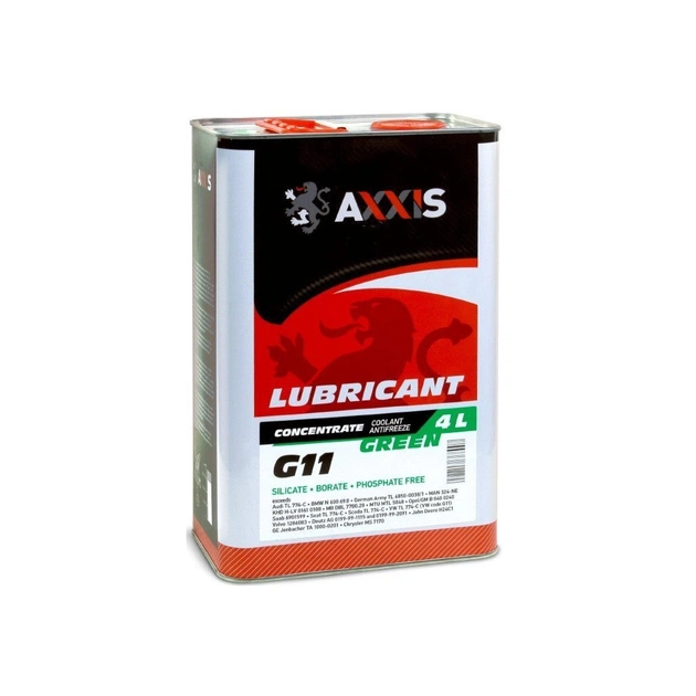 Антифриз AXXIS GREEN концентрат G11 (-80C) 4л (AX-2091) - изображение 1