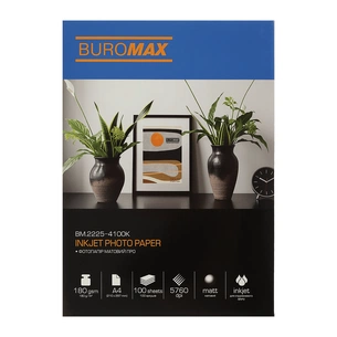 Фотопапір Buromax PRO А4, Matte 180 г/м2, 100ст. (BM.2225-4100K) зображення 1