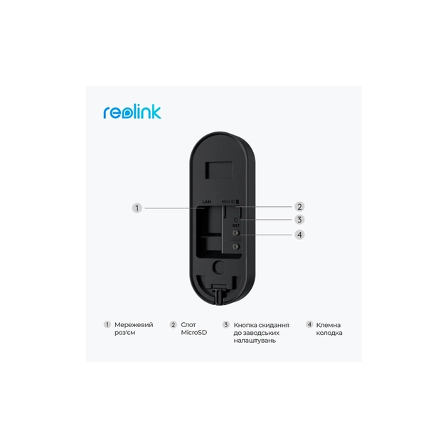 Дверний дзвінок Reolink Video Doorbell WiFi (D340W) - picture 3