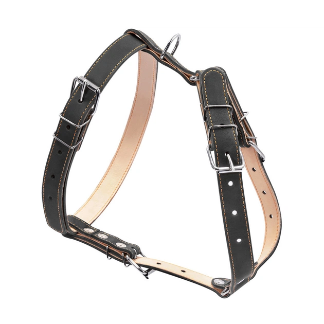 Шлея для собак Collar подвійна для середніх порід Ш 25 мм А:49-68 см В:68-80 см чорна (06421) - изображение 1