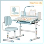 Парта зі стільцем ErgoKids Blue ( +полка+лампа) (BD-24 BL) - уменьшенное изображение 2