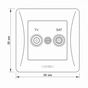 ТВ розетка Videx BINERA TV + SAT кінцева біла (VF-BNSK2TVS) - уменьшенное изображение 5