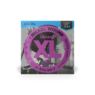 Струни для гітари D'Addario XL Nickel Wound Super Light 7-String (09-54) (EXL120-7) изображение 1