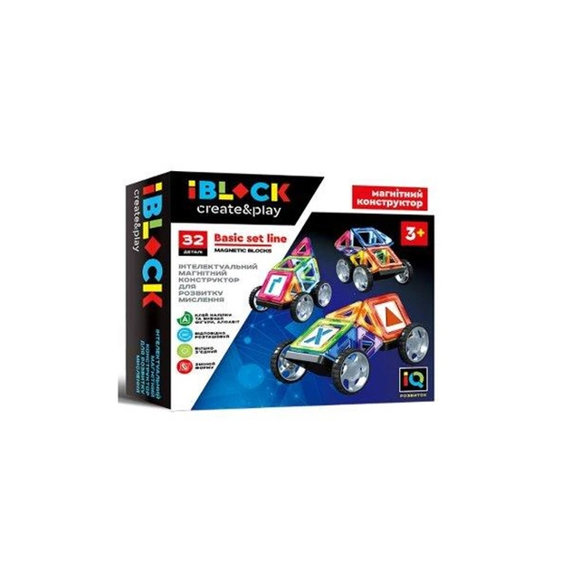 Конструктор iBlock Магнітний 32 деталі (PL-920-02) - зображення 1