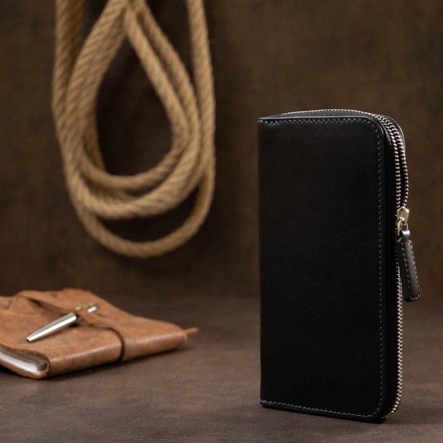 Кошелек Grande Pelle На молнии Черный (11562) - изображение 9