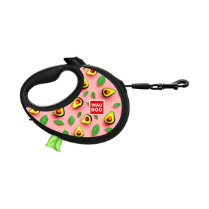 Повідець для собак WAUDOG R-leash з контейнером для пакетів "Авокадо на рожевому", світловідбивна стрічка, M (256-4051) зображення 1