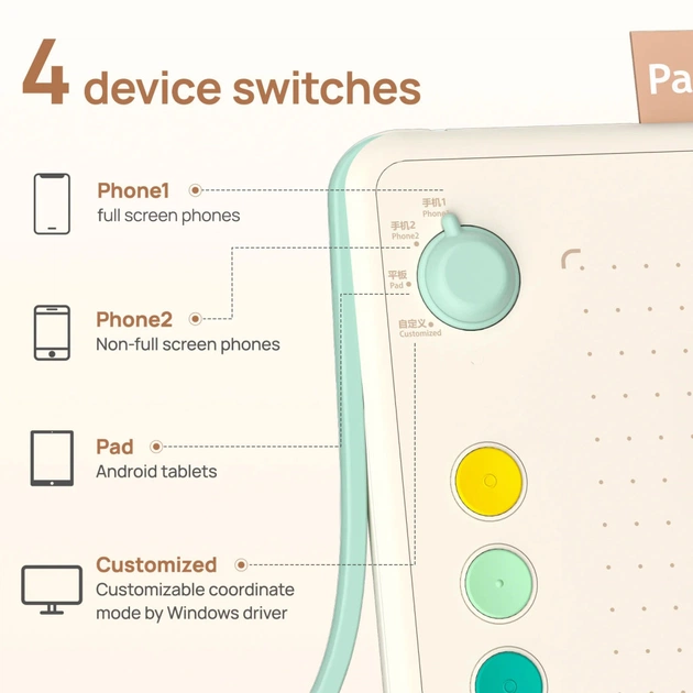 Графический планшет Parblo Ninos Q Mobile (NINOSQ) - изображение 3