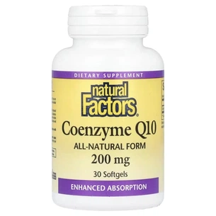 Антиоксидант Natural Factors Коэнзим Q10, 200 мг, Coenzyme Q10, 30 гелевых капсул (NFS-20721) изображение 1