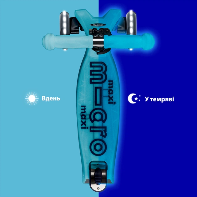 Самокат Micro серії Maxi Deluxe Glow LED" Синій кришталь" (MMD366) - изображение 8