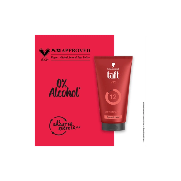 Гель для волос Taft V12 Styling Gel Speed Hold 150 мл (9000101723083) - изображение 5