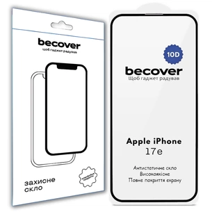 Скло захисне BeCover 10D Apple iPhone 17e Black (715142) зображення 1
