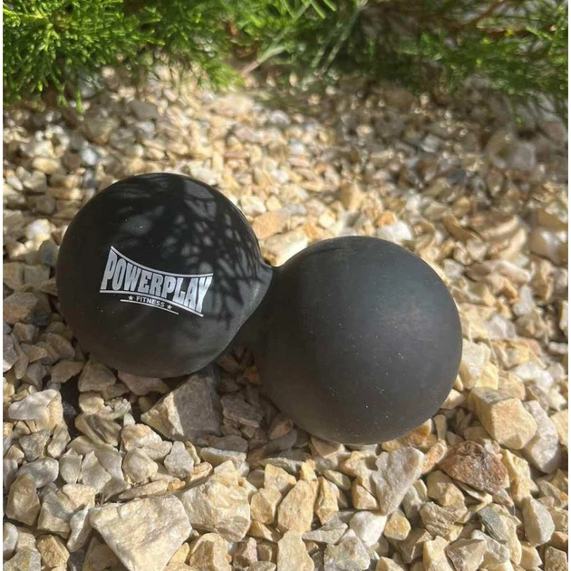 Масажний м'яч PowerPlay PP-4355 Silicone Lacrosse Peanut Ball (6.3х12.6см) Чорний (PP-4355_Black) - picture 5