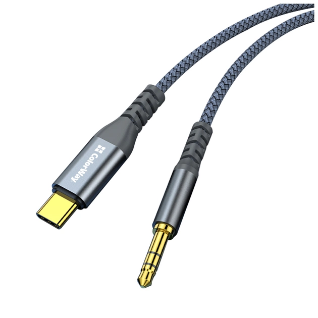 Кабель мультимедійний USB-C to 3.5mm M 1.2m gray ColorWay (CW-CBPDJ071-G) - picture 3