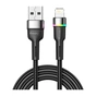 Дата кабель USB 2.0 AM to Lightning 2.0m 2.4A LED black Essager (EXCL-XCDA01) - зменшене зображення 1