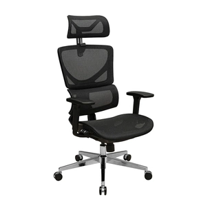 Офісне крісло Richman Ерговік Хром Synchro Сітка Чорне (R00000052545) зображення 1