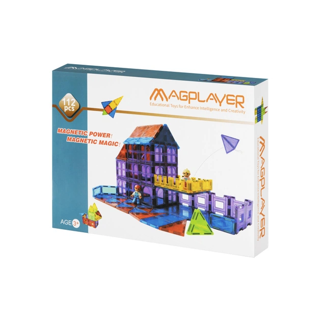 Конструктор Magplayer магнітні плитки 112 ел. (MPL-112) - зображення 1
