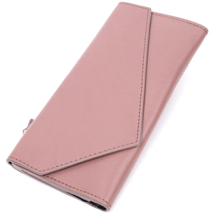 Гаманець Grande Pelle З монетницею зовні з натуральної шкіри Пудровий (11648) зображення 1