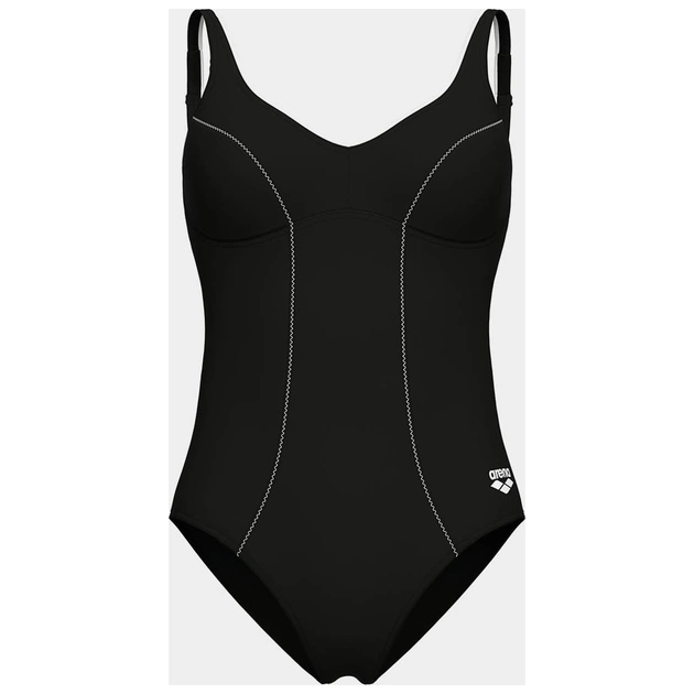 Купальник Arena Clip Back Swimsuit Solid B 010651-510 чорний, білий 40 (3468337746348) - зображення 7