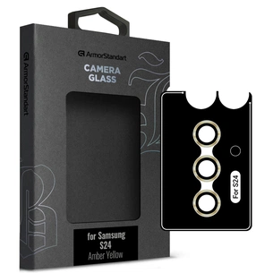 Скло захисне Armorstandart Camera glass Supreme Black Icon Samsung S24 Amber Yellow (ARM76609) зображення 1