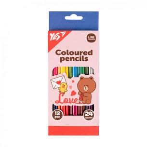 Олівці кольорові Yes Line Friends Choco love двосторонні 12 шт. 24 кол (290746) зображення 1