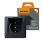 Розетка Videx BINERA 1ая із заземленням і кришкою черн (VF-BNSK1GС-BG) - уменьшенное изображение 4