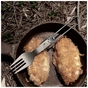 Ложка-вилка туристическая Naturehike NH19C001-J сіра з мішечком (6927595734759) - уменьшенное изображение 2