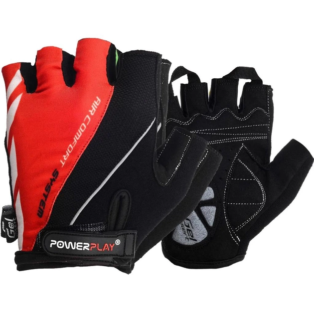 Велорукавиці PowerPlay 5024 Black/Red L (5024C_L_Red) - зображення 1