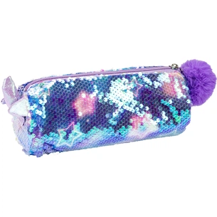 Пенал Cool For School з паєтками та помпоном 1 відділення синій (CF87062) зображення 1