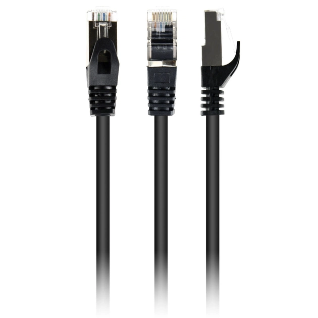 Патч-корд 1м S/FTP Cat 6A CU LSZH black Cablexpert (PP6A-LSZHCU-BK-1M) - изображение 1